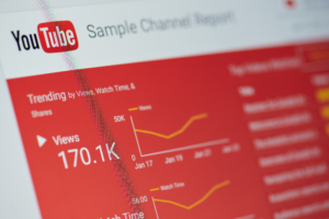 Image of YouTube generated report on a YouTube channel's performance